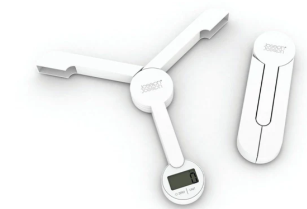 Joseph   Joseph   TriScale   Compact   Folding   Digital   Kitchen   Food   Scale,   White
