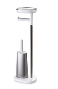 Joseph   Joseph   EasyStore   Butler   Toilet   Paper   Holder   Stand   and   Flex   Toilet   Brush   with   Shelf   and   Drawer,   Stainless   Steel